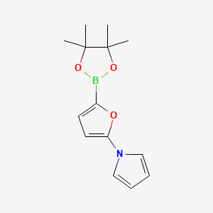 Chemical structure of 5-(1H-Pyrrol-1-yl)furan-2-boronic acid pinacol ester