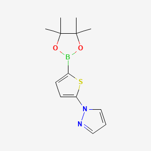 Chemical structure of 5-(1H-Pyrazol-1-yl)thiophene-2-boronic acid pinacol ester