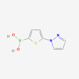 Chemical structure of 5-(1H-Pyrazol-1-yl)thiophene-2-boronic acid