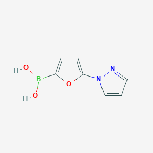 Chemical structure of 5-(1H-Pyrazol-1-yl)furan-2-boronic acid