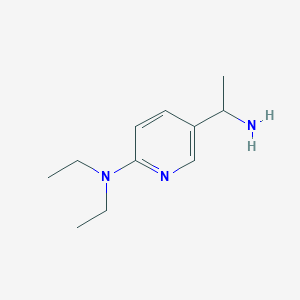 Chemical structure of 5-(1-Aminoethyl)-N,N-diethylpyridin-2-amine