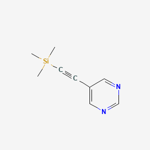 Chemical structure of 5-((Trimethylsilyl)ethynyl)pyrimidine