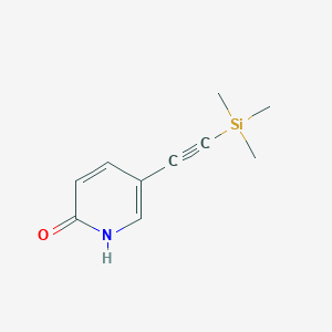 Chemical structure of 5-((Trimethylsilyl)ethynyl)pyridin-2(1H)-one