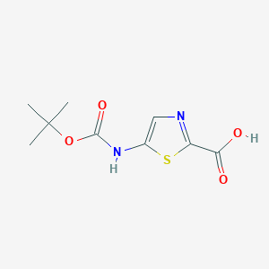 Chemical structure of 5-(Boc-amino)thiazole-2-carboxylic acid