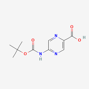 Chemical structure of 5-((tert-Butoxycarbonyl)amino)pyrazine-2-carboxylic acid