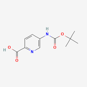 Chemical structure of 5-((tert-Butoxycarbonyl)amino)picolinic acid