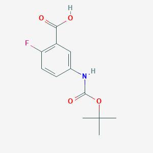 Chemical structure of 5-((tert-Butoxycarbonyl)amino)-2-fluorobenzoic acid
