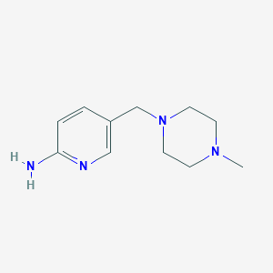 Chemical structure of 5-((4-Methylpiperazin-1-yl)methyl)pyridin-2-amine