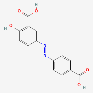 Chemical structure of 5-((4-Carboxyphenyl)diazenyl)-2-hydroxybenzoic acid