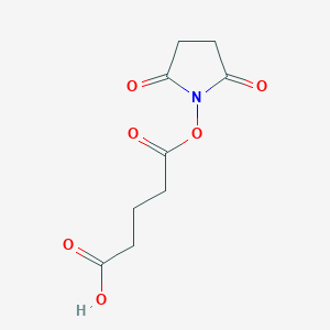 Chemical structure of 5-((2,5-Dioxopyrrolidin-1-yl)oxy)-5-oxopentanoic acid