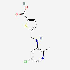 Chemical structure of 5-(((5-Chloro-2-methylpyridin-3-yl)amino)methyl)thiophene-2-carboxylic acid