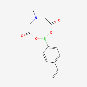 Chemical structure of 4-Vinylphenylboronic acid MIDA ester