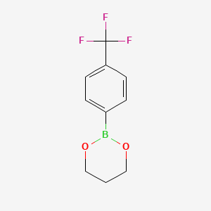 Chemical structure of 4-trifluoromethylbenzeneboronic acid-1,3-propanediol ester