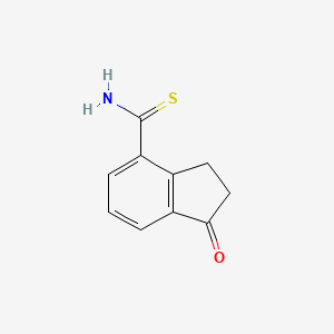 Chemical structure of 4-Thiocarbamoyl-2,3-dihydro-1H-inden-1-one