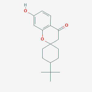 Chemical structure of 4'-tert-butyl-7-hydroxyspiro[chromene-2,1'-cyclohexan]-4(3H)-one