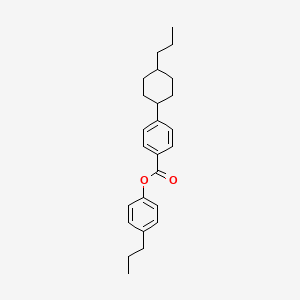 Chemical structure of 4-propylphenyl trans-4-(4-propylcyclohexyl)benzoate