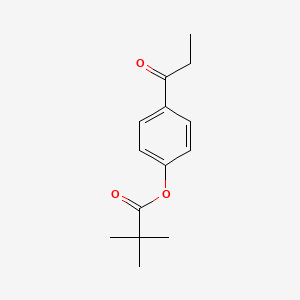 Chemical structure of 4-Propanoylphenyl 2,2-dimethylpropanoate