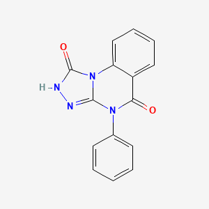 Chemical structure of 4-Phenyl-[1,2,4]triazolo[4,3-a]quinazoline-1,5(2h,4h)-dione