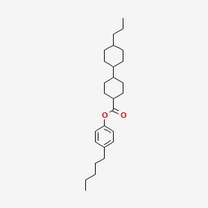 Chemical structure of 4-Pentylphenyl trans,trans-4'-propyl-1,1'-bicyclohexyl-4-carboxylate