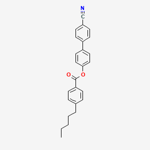 Chemical structure of 4'-Cyano-[1,1'-biphenyl]-4-yl 4-pentylbenzoate