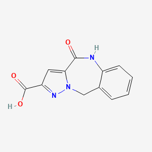 Chemical structure of 4-Oxo-5,10-dihydro-4H-benzo[e]pyrazolo[1,5-a][1,4]diazepine-2-carboxylic acid