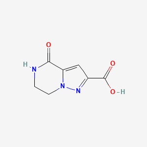 Chemical structure of 4-Oxo-4,5,6,7-tetrahydropyrazolo[1,5-a]pyrazine-2-carboxylic acid