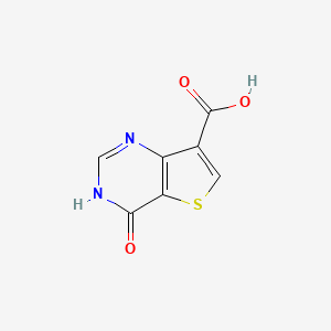 Chemical structure of 4-Oxo-3,4-dihydrothieno[3,2-d]pyrimidine-7-carboxylic acid