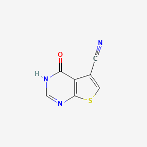 Chemical structure of 4-Oxo-3,4-dihydrothieno[2,3-d]pyrimidine-5-carbonitrile
