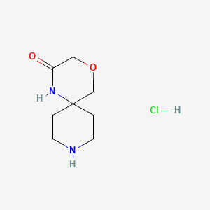 Chemical structure of 4-Oxa-1,9-diazaspiro[5.5]undecan-2-one hydrochloride