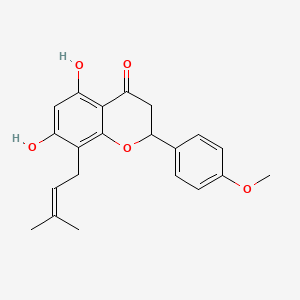 Chemical structure of 4'-O-Methyl-8-prenylnaringenin