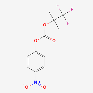 Chemical structure of 4-Nitrophenyl 1,1,1-trifluoro-2-Me-2-propanyl carbonate