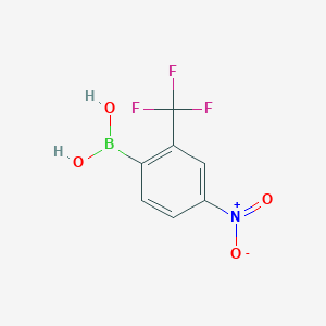 Chemical structure of 4-Nitro-2-(trifluoromethyl)phenylboronic acid