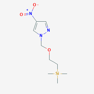 Chemical structure of 4-Nitro-1-((2-(trimethylsilyl)ethoxy)methyl)-1H-pyrazole