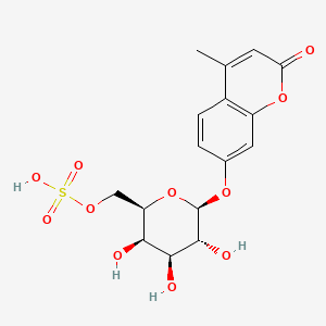 Chemical structure of 4-Methylumbelliferyl-6-thiogalactoside