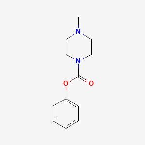 Chemical structure of 4-Methyl-piperazine-1-carboxylic acid phenyl ester