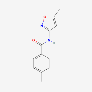 Chemical structure of 4-methyl-N-(5-methyl-1,2-oxazol-3-yl)benzamide