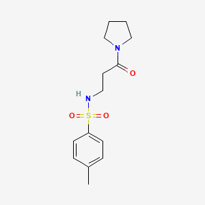 Chemical structure of 4-Methyl-N-(3-Oxo-3-(Pyrrolidin-1-Yl)Propyl)Benzenesulfonamide