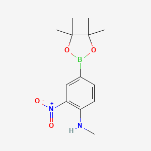 Chemical structure of 4-Methylamino-3-nitrophenylboronic acid,pinacol ester
