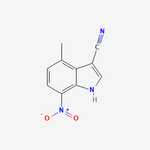 Chemical structure of 4-Methyl-7-nitro-1H-indole-3-carbonitrile