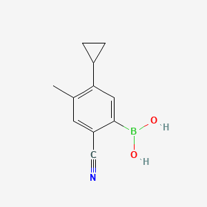 Chemical structure of 4-Methyl-6-cyano-3-cyclopropylphenylboronic acid