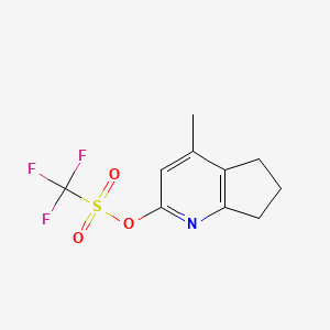 Chemical structure of 4-Methyl-6,7-dihydro-5H-cyclopenta[b]pyridin-2-yl trifluoromethanesulfonate