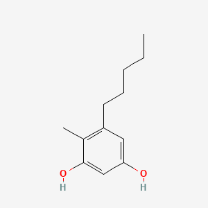 Chemical structure of 4-methyl-5-pentylbenzene-1,3-diol