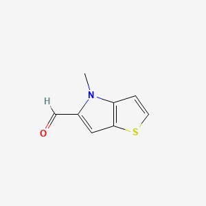 Chemical structure of 4-Methyl-4H-thieno[3,2-b]pyrrole-5-carbaldehyde