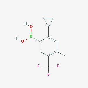 Chemical structure of 4-Methyl-3-trifluoromethyl-6-cyclopropylphenylboronic acid