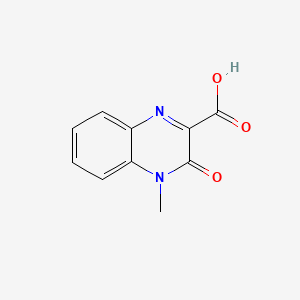 Chemical structure of 4-Methyl-3-oxo-3,4-dihydroquinoxaline-2-carboxylic acid