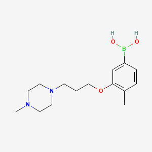 Chemical structure of 4-Methyl-3-(3-(4-methylpiperazin-1-yl)propoxy)phenylboronic acid