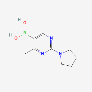 Chemical structure of 4-Methyl-2-pyrrolidinopyrimidine-5-boronic acid