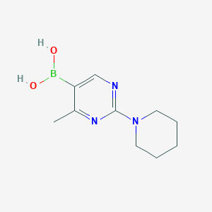 Chemical structure of 4-Methyl-2-piperidinopyrimidine-5-boronic acid