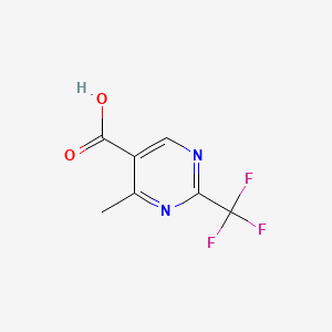 Chemical structure of 4-Methyl-2-(trifluoromethyl)pyrimidine-5-carboxylic acid