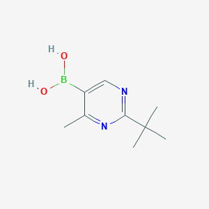 Chemical structure of 4-Methyl-2-(tert-butyl)pyrimidine-5-boronic acid